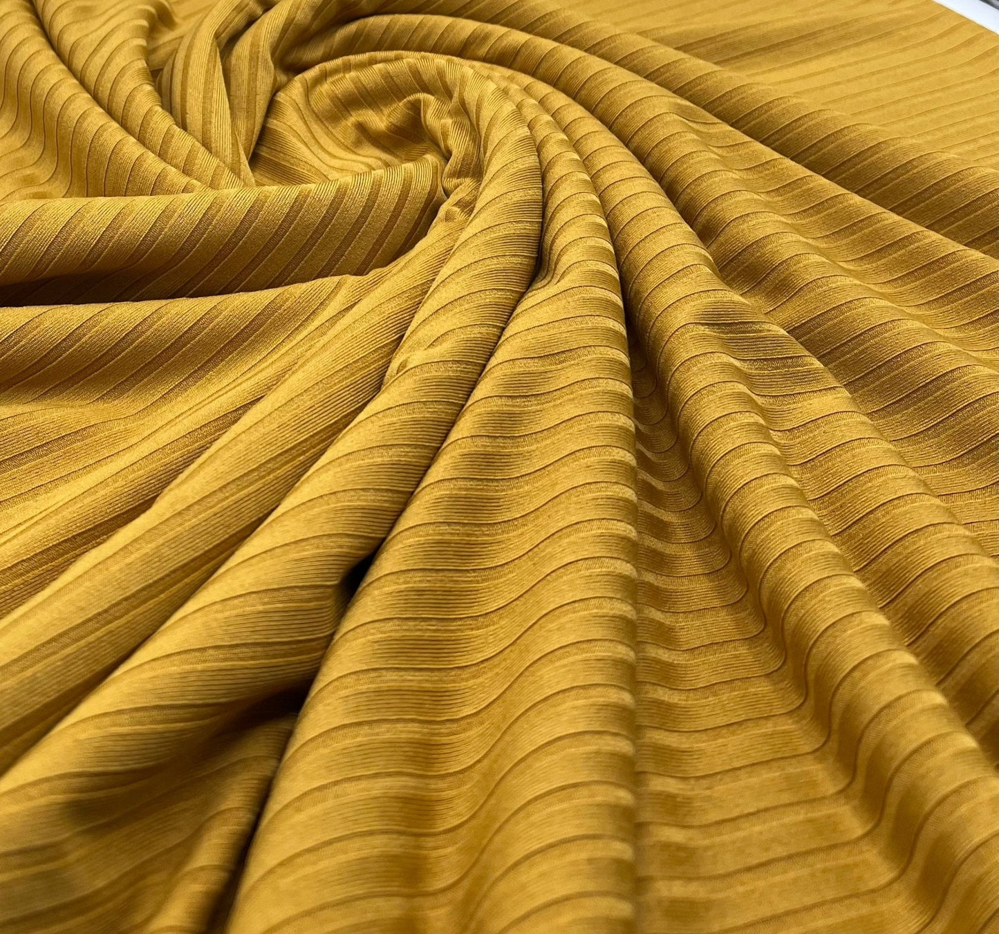 Mustard 8x4 Wide Rib Stretch Fabric