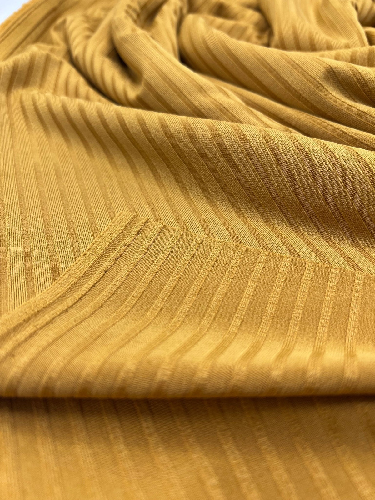 Mustard 8x4 Wide Rib Stretch Fabric