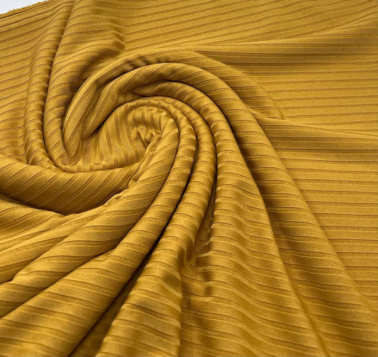 Mustard 8x4 Wide Rib Stretch Fabric