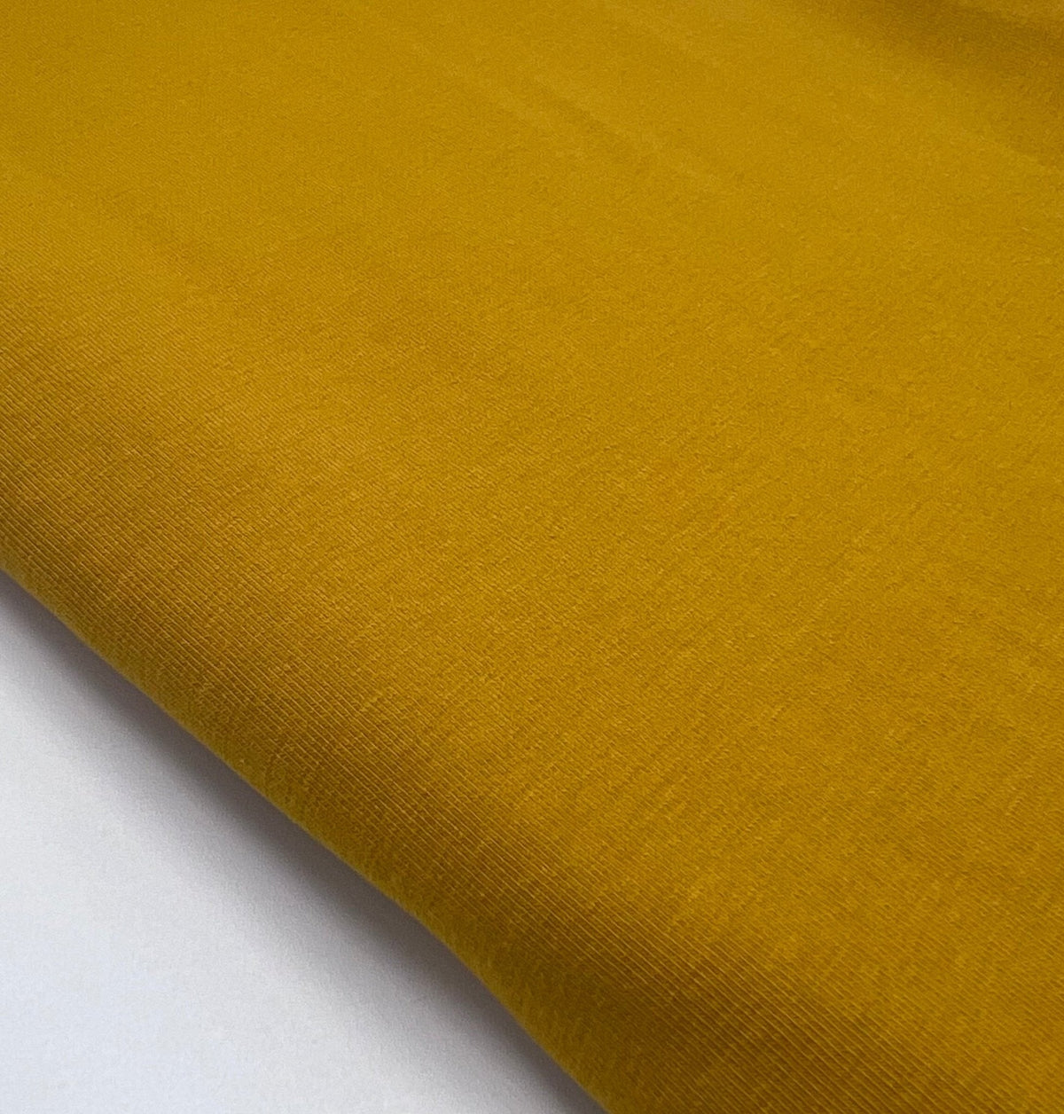 Mustard Cotton Stretch Jersey 240 GSM 92/8 Lycra 4 Way Stretch