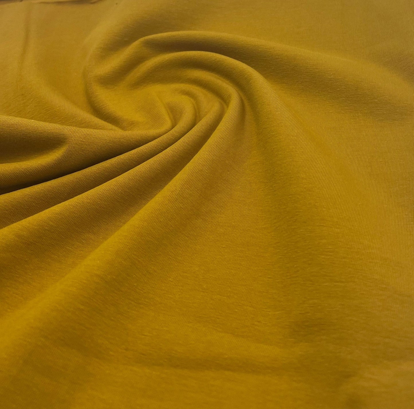 Mustard Cotton Stretch Jersey 240 GSM 92/8 Lycra 4 Way Stretch
