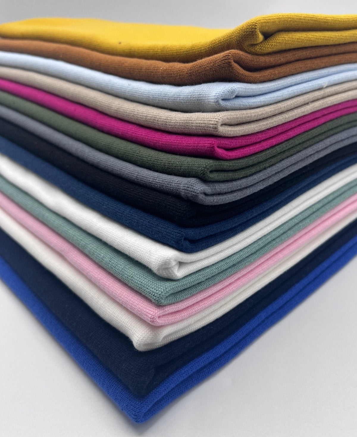 Mustard Cotton Stretch Jersey 240 GSM 92/8 Lycra 4 Way Stretch