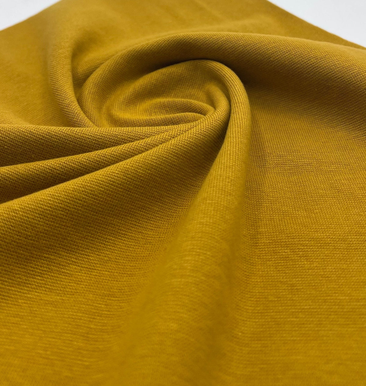 Mustard Jersey Cuffing Ribbing Fabric 270 GSM Cotton Knit 70cm Wide