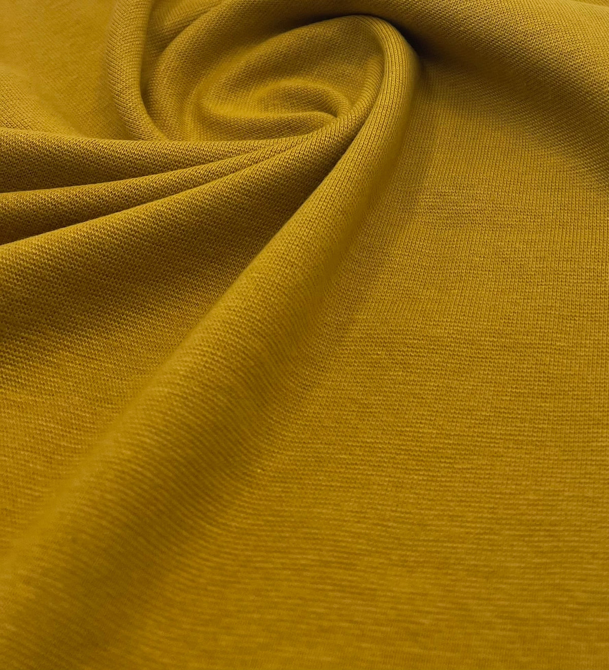 Mustard Jersey Cuffing Ribbing Fabric 270 GSM Cotton Knit 70cm Wide