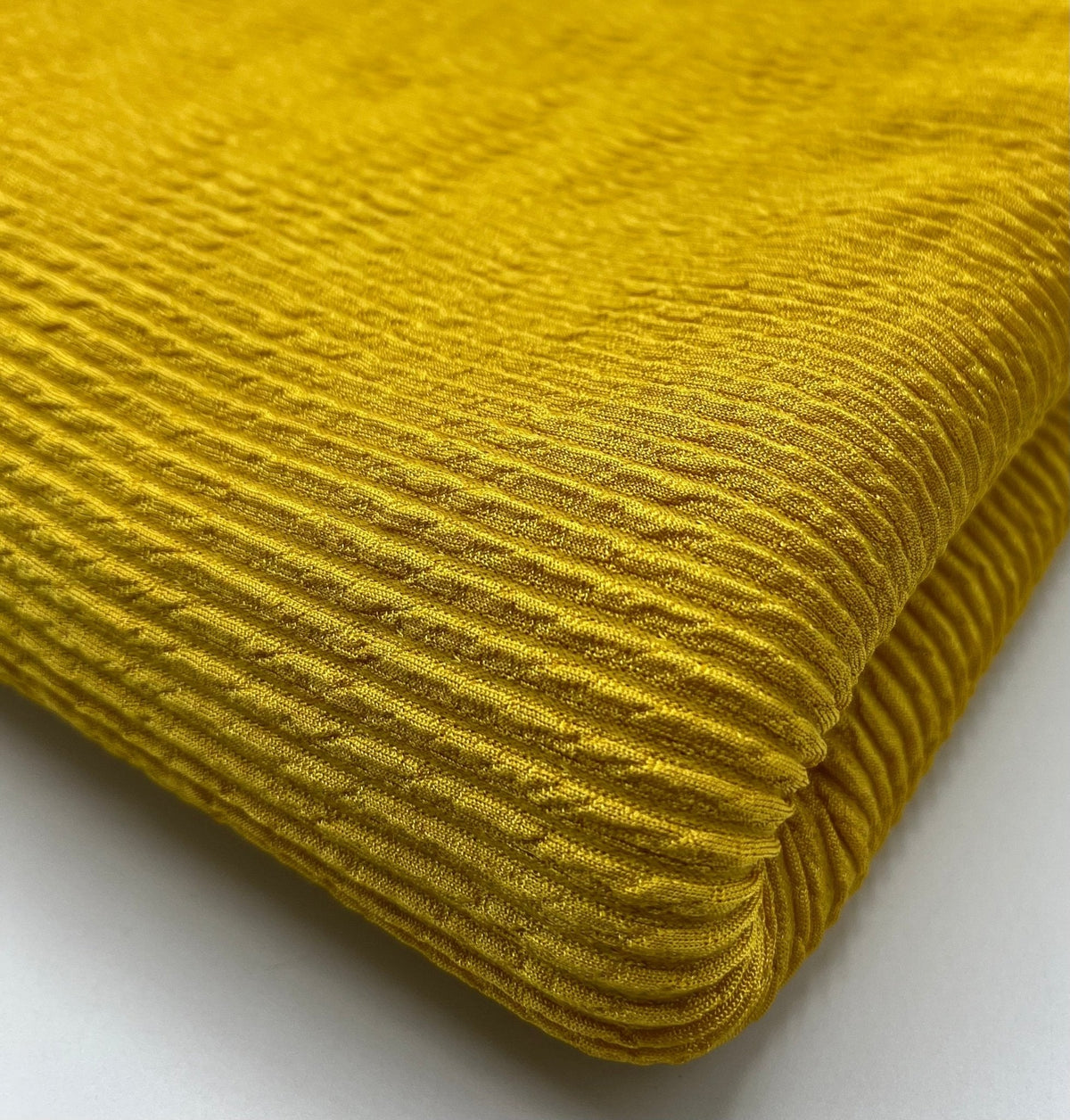 Mustard Thick Rope Rib 2 Way Stretch Fabric