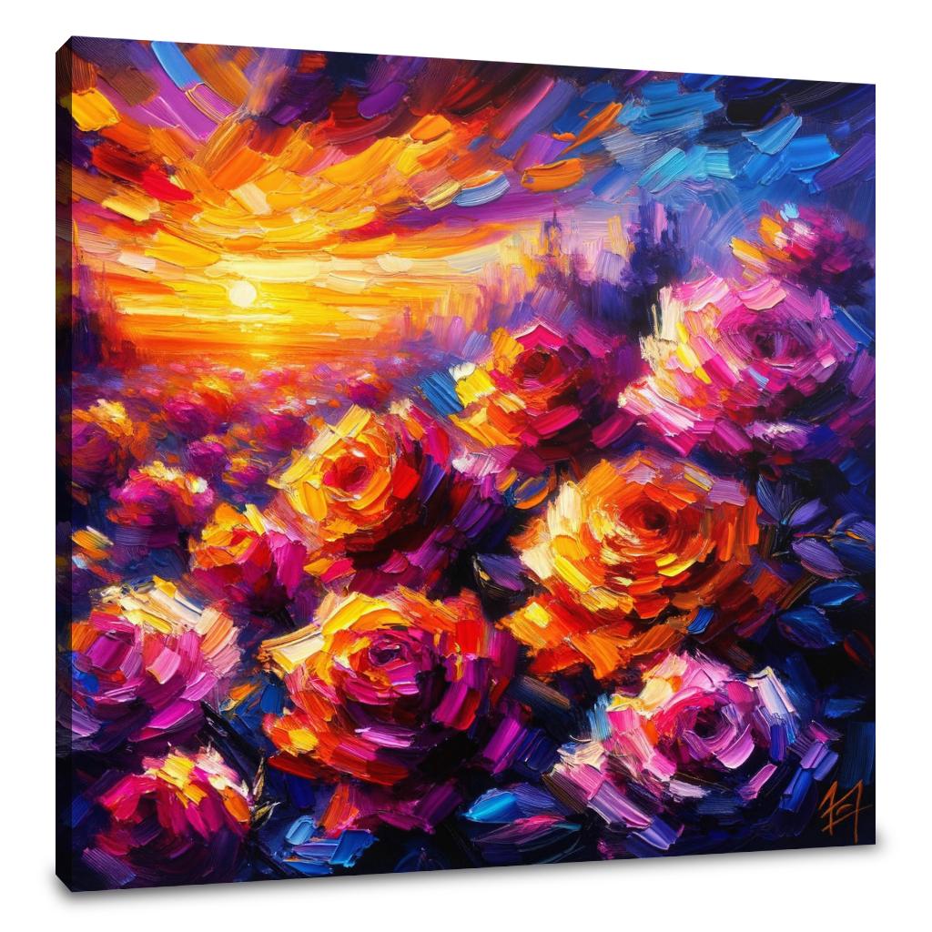 Post-Impressionist Rose Twilight Canvas