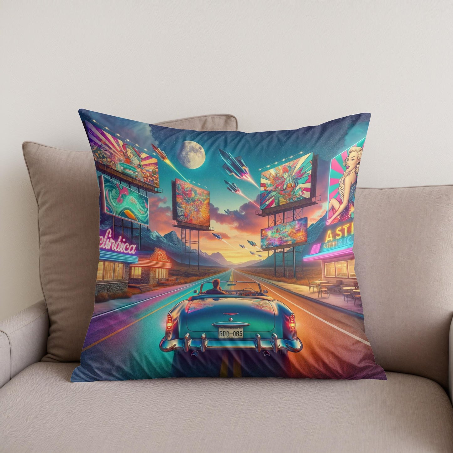 Timeless Highway Cotton Cushion