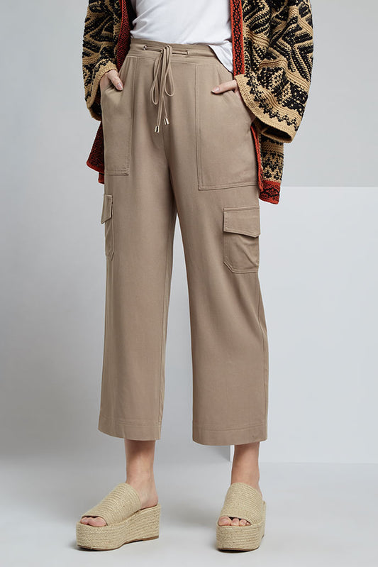 Neil Soft Taupe Utility Cropped Trouser
