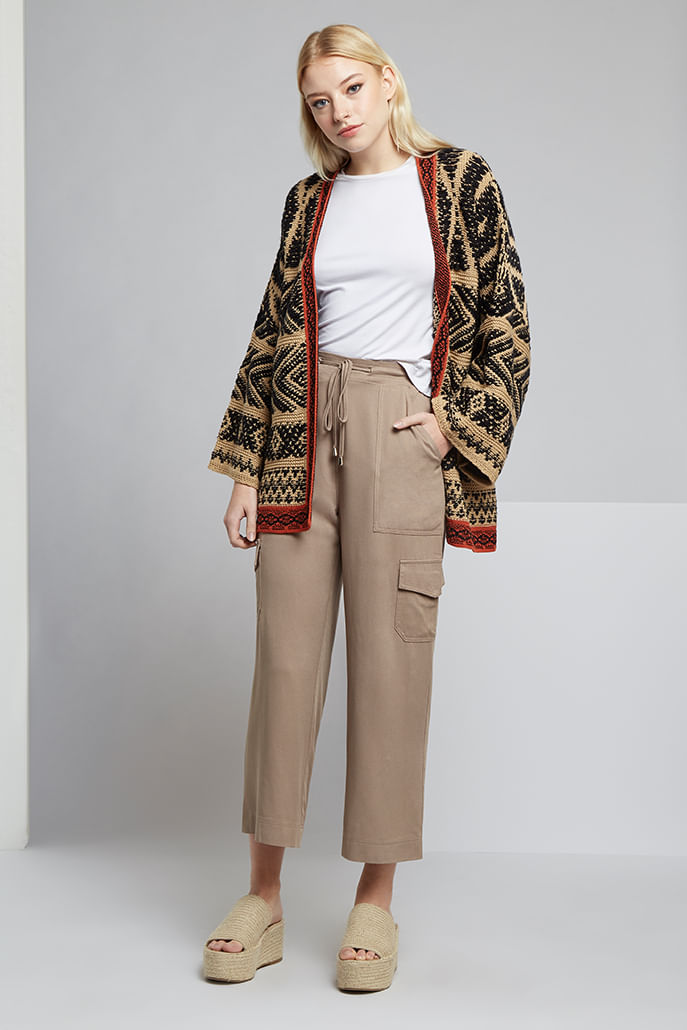 Neil Soft Taupe Utility Cropped Trouser