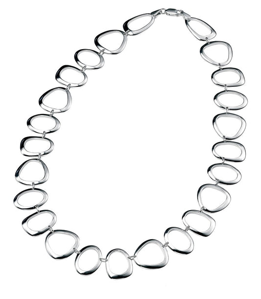 Beginnings Cut Out Pebble Shape Link Necklace