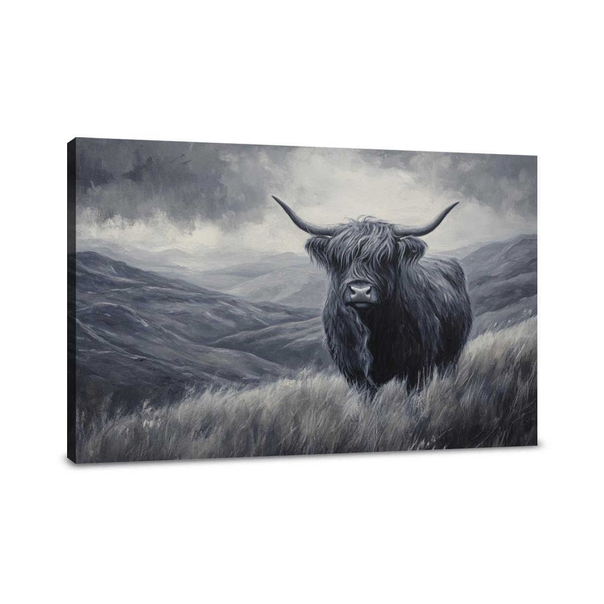 Monochrome Highland Majesty Canvas