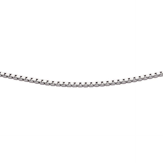 Beginnings Rhodium Plated Box Chain with Extender 46cm-51cm