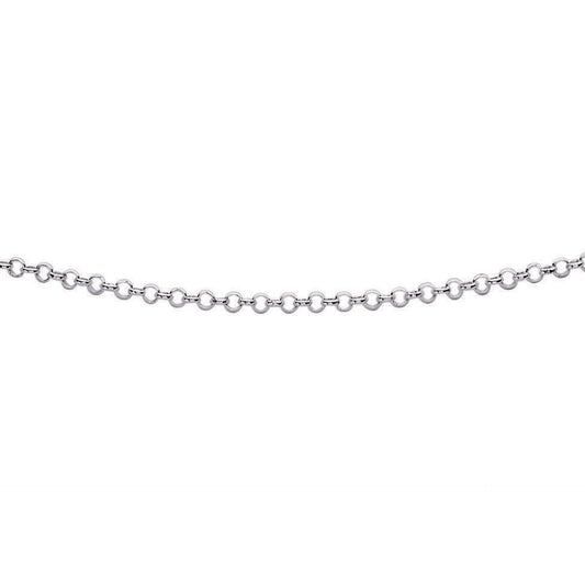 Beginnings Rhodium Plated Belcher Chain with Extender 56cm-61cm