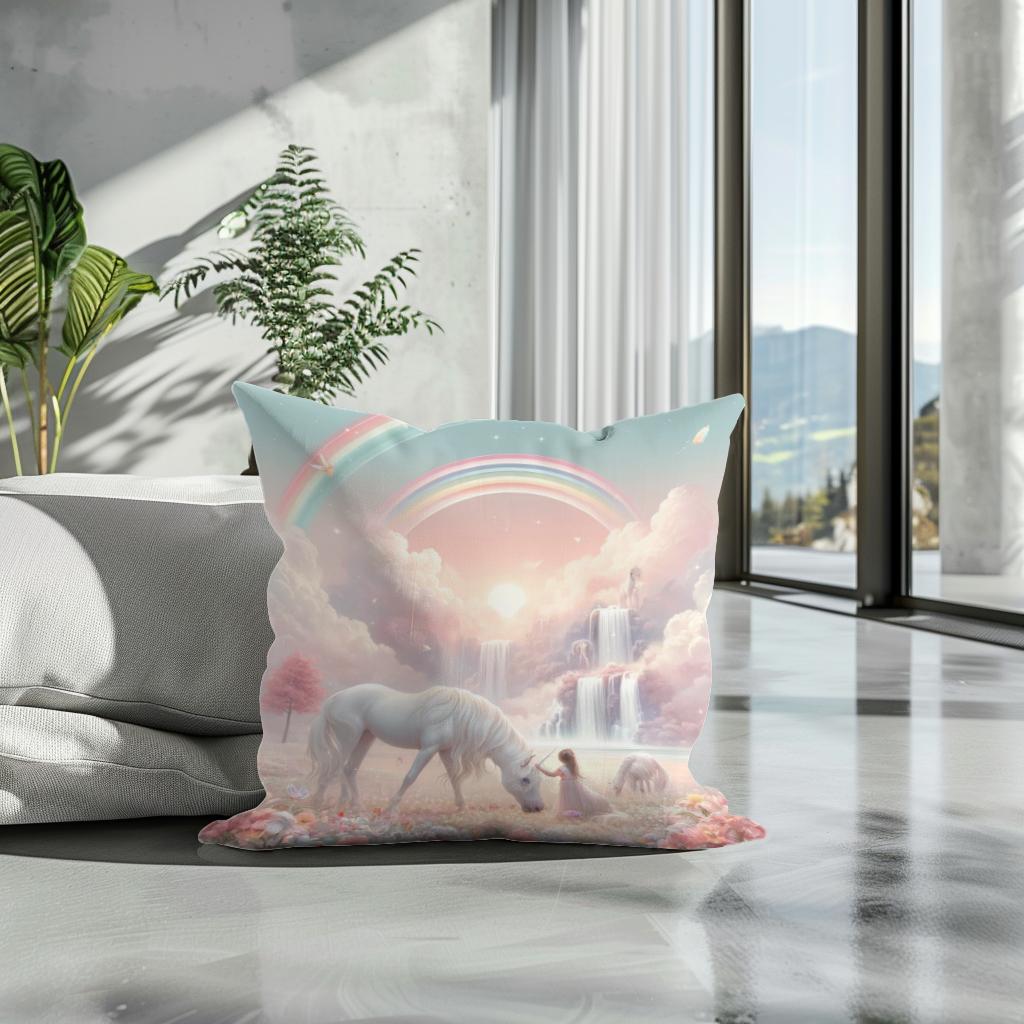 Enchanted Unicorn Meadow Cotton Cushion