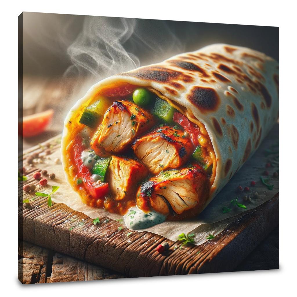Chicken Tikka Roll Delight Canvas