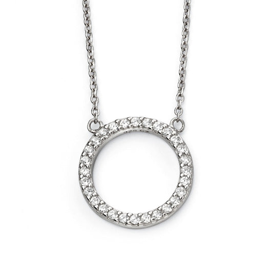 Beginnings Pave Open Circle Necklace with Cubic Zirconia 42+5cm