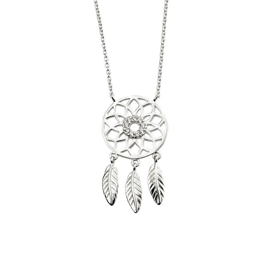 Beginnings Dream Catcher Necklace with Cubic Zirconia