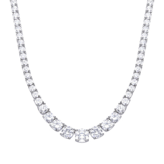 Diamonfire Graduated Zirconia Tennis Necklace