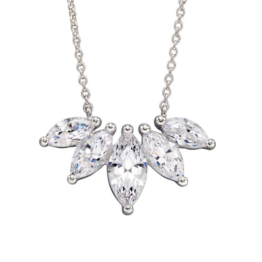 Beginnings Multi Marquise Row Necklace with Cubic Zirconia