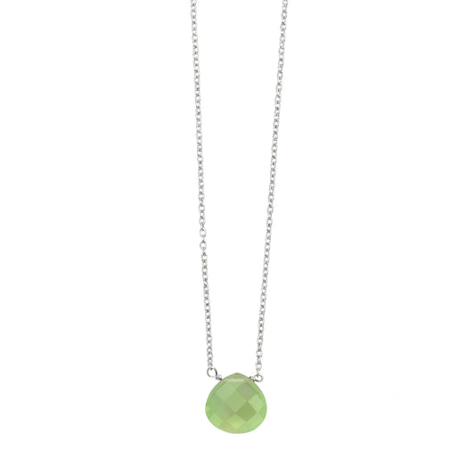 Beginnings Teardrop Green Chalcedony Necklace