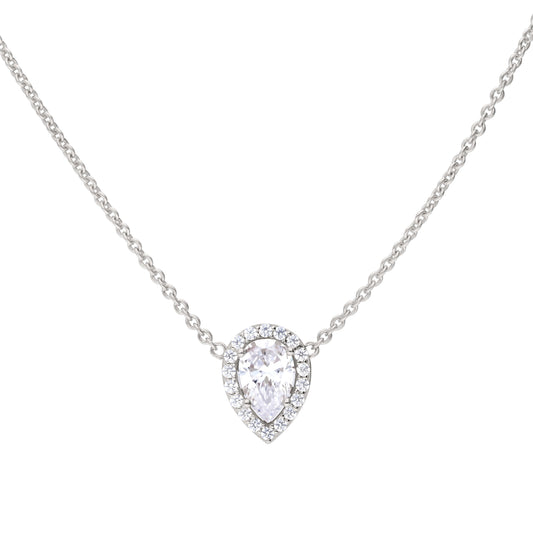 Diamonfire Teardrop Halo Necklace