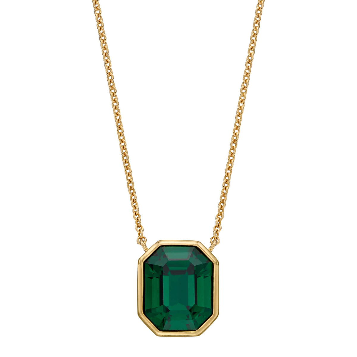 Beginnings Elongated Octagon Crystal Necklace