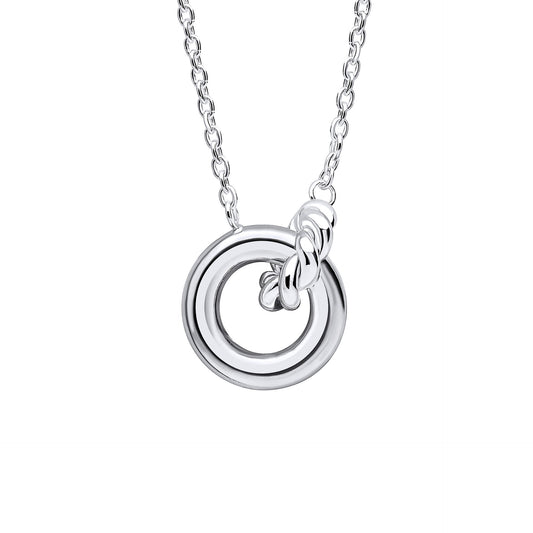 Beginnings Plain and Rope Linked Circles Necklace