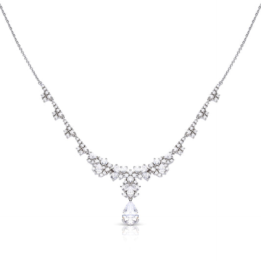 Diamonfire Ornate Statement Teardrop Necklace
