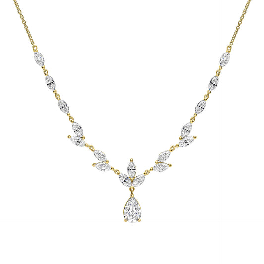 Diamonfire Vine Leaf Necklace with Teardrop Drop