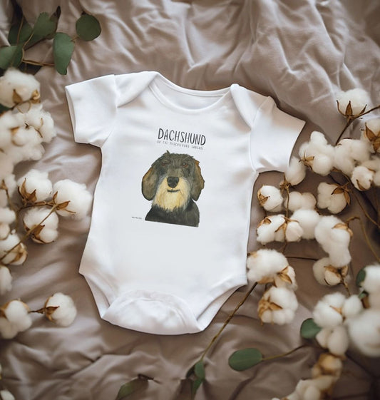Mischievous Hot Dog Baby Bodysuit – Too Cute to Handle! Wire HairedDachshund