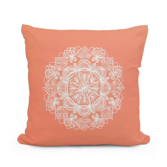 Coral Mandala Cotton Cushion