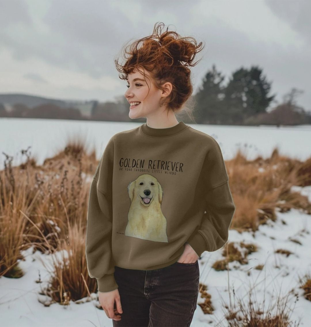 Golden Retriever Vibes: Sustainable Women's Oversized Sweatshirt