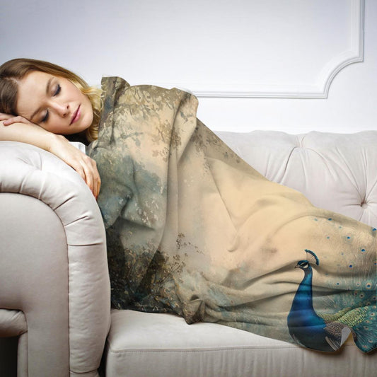Peacock Tranquility Sunrise Blanket