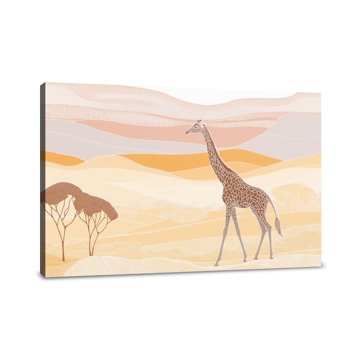 Graceful Giraffe Savannah Canvas