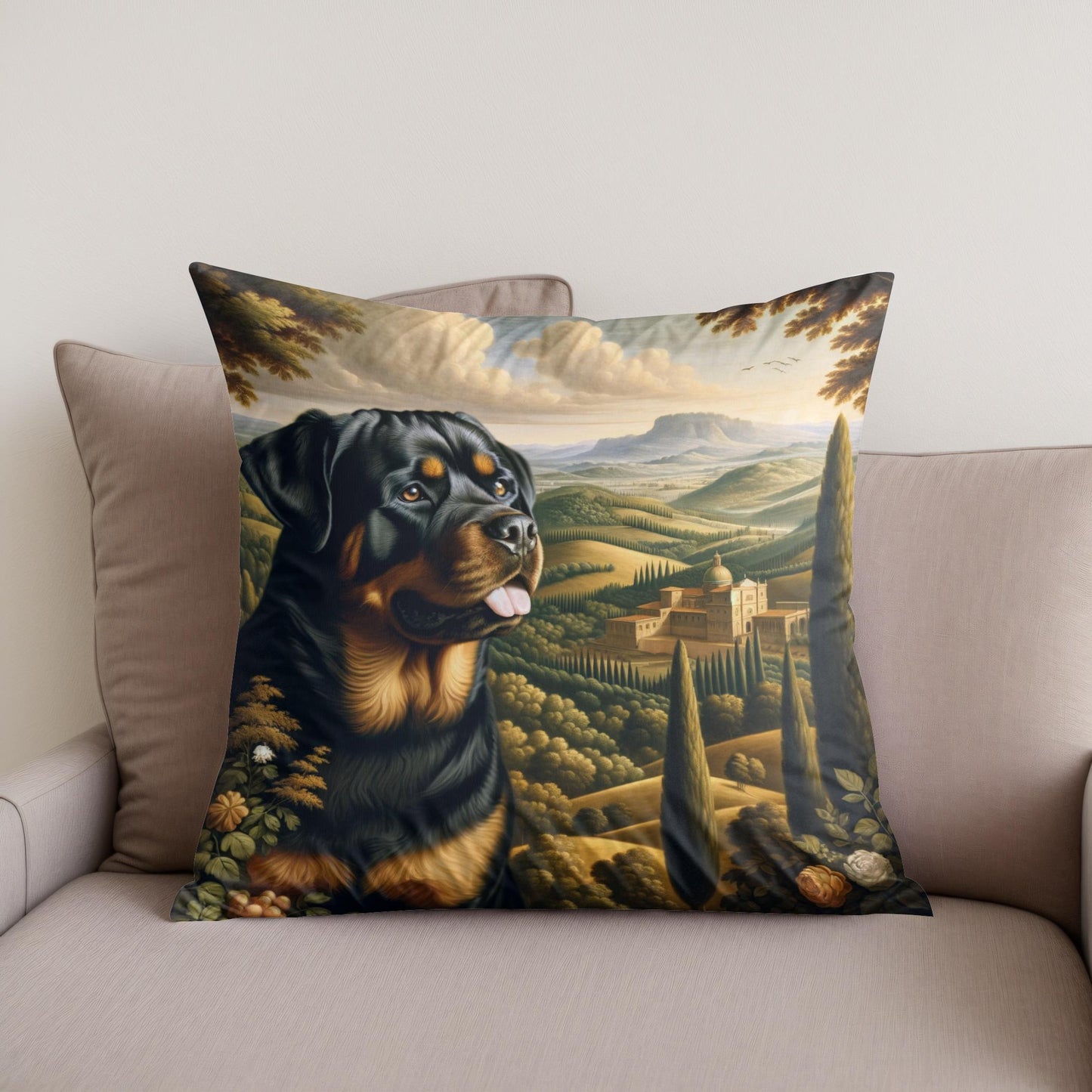 Regal Rottweiler Renaissance Cotton Cushion