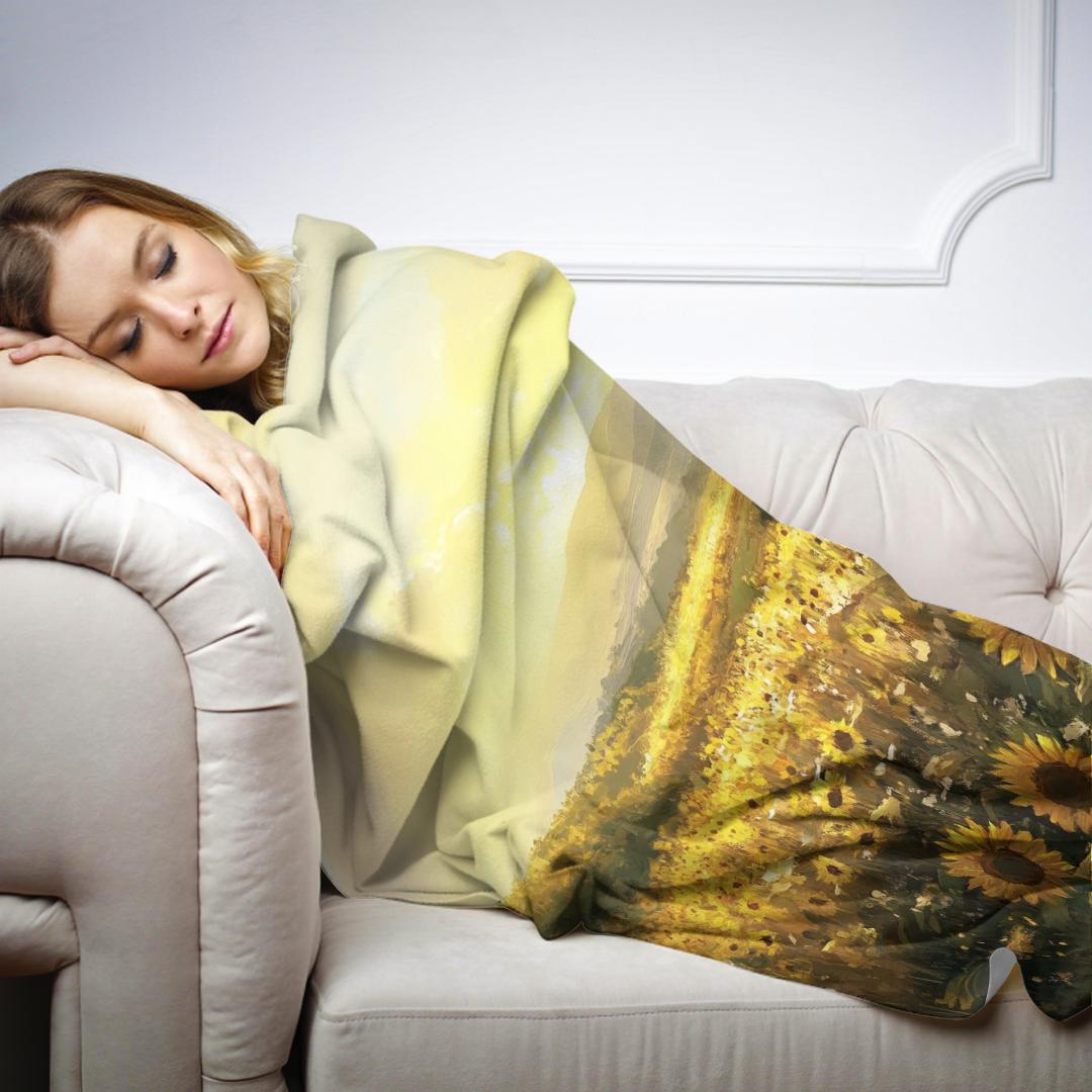 Sunrise Sunflower Symphony Blanket