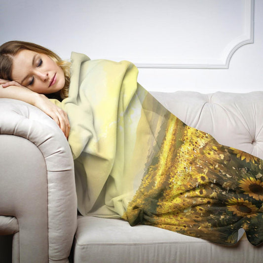 Sunrise Sunflower Symphony Blanket