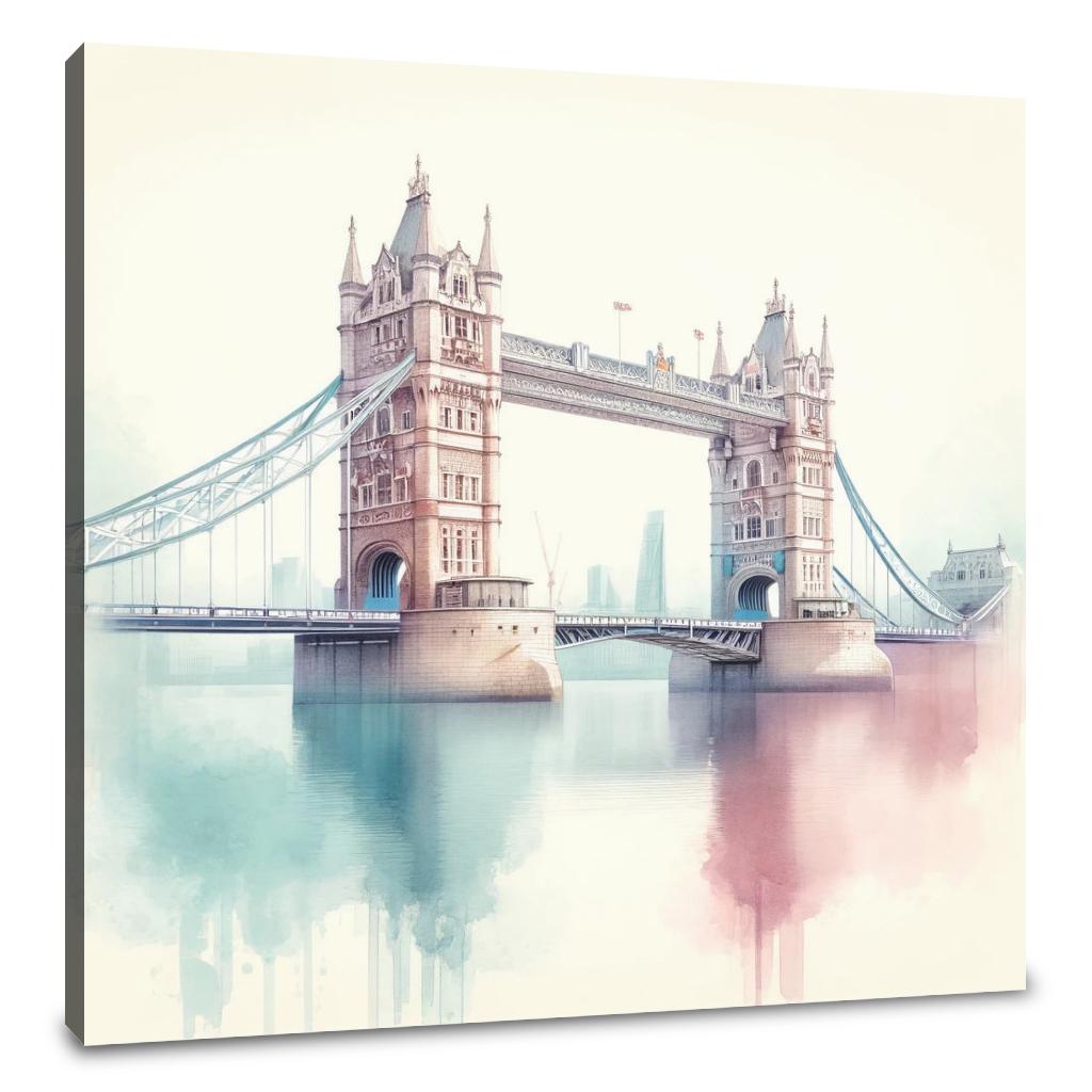 Pastel Modernism London Bridge Canvas