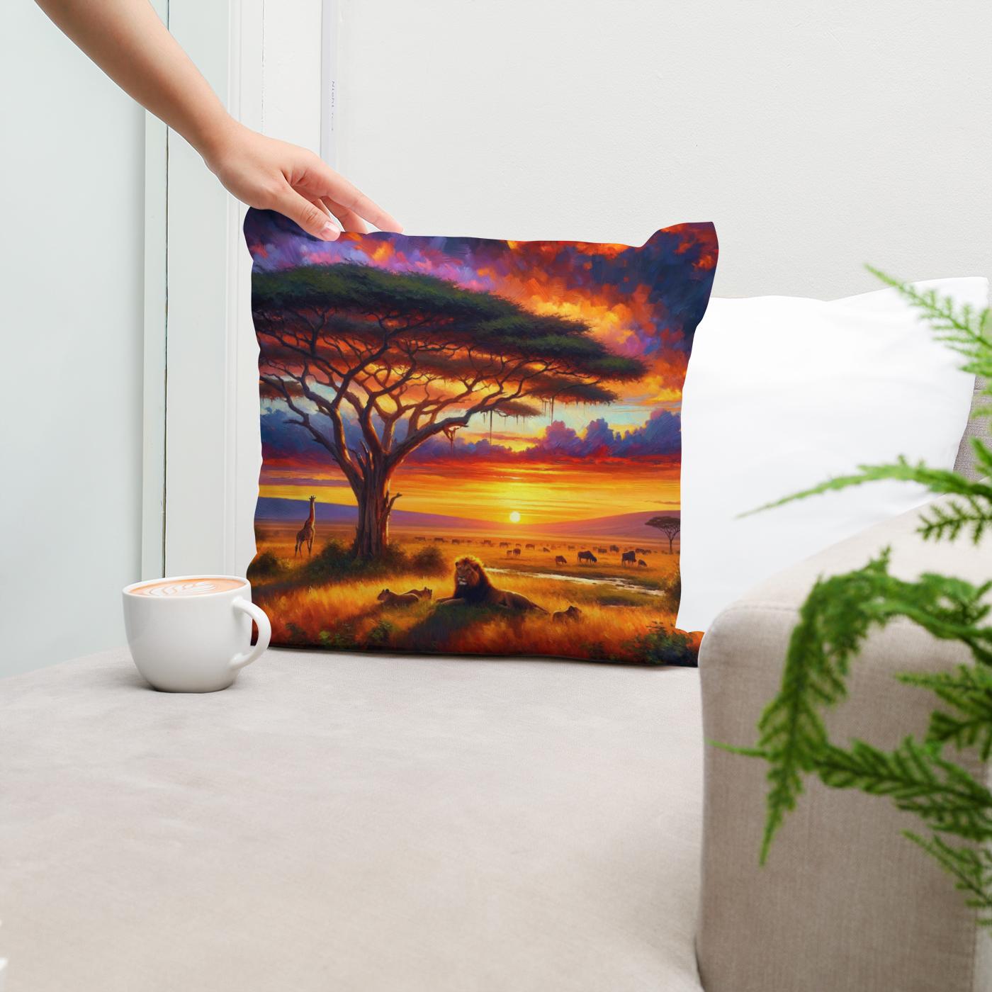 Serengeti Sundown Cotton Cushion