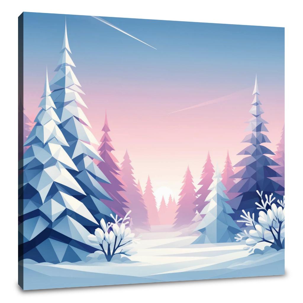 Frosty Dawn Geometry Canvas