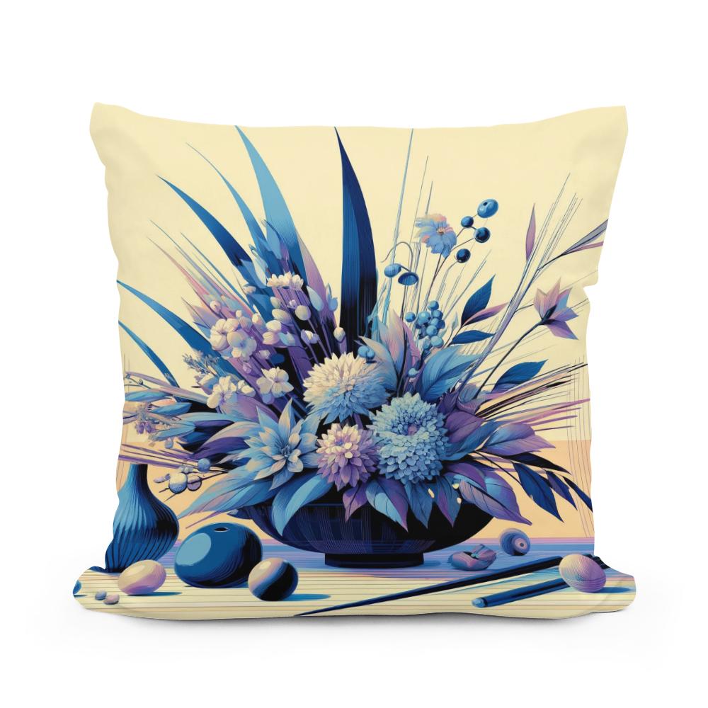 Modern Ikebana Cotton Cushion