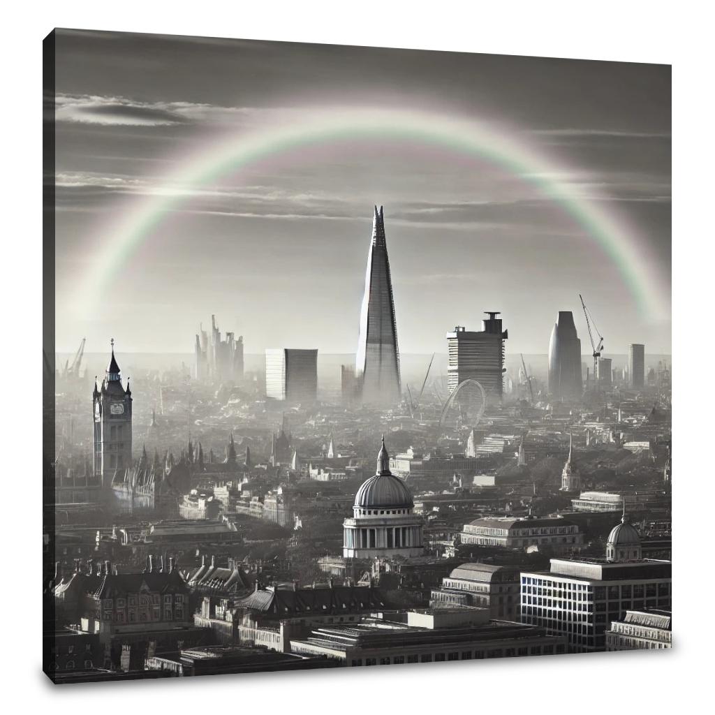 London Rainbow Skyline Canvas