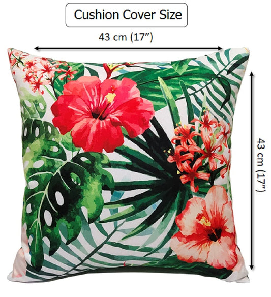 OLIVIA ROCCO Gardenia Waterproof Cushion Covers 43 x 43 cm, Reversible, Breathable, Indoor and Outdoor Use For Patio, Garden, Sofa, Bed, Chair