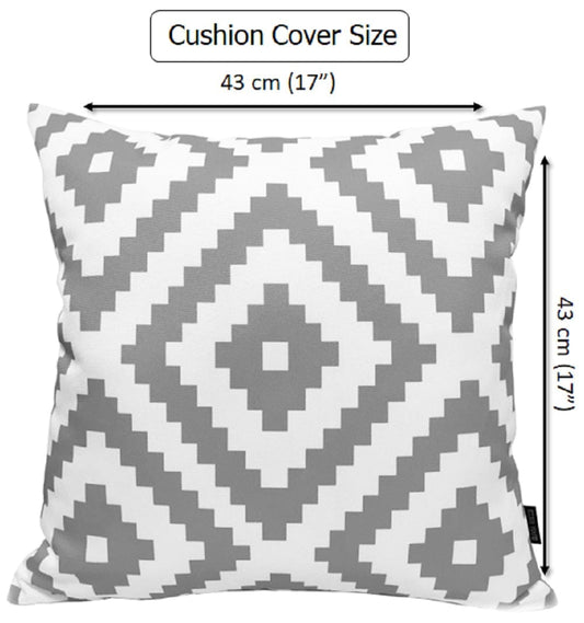 OLIVIA ROCCO Nairobi Silver Waterproof Cushion Covers 43 x 43 cm Reversible Indoor Outdoor Breathable Patio Garden Sofa Bed Chair