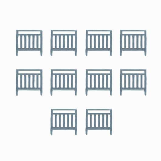 OO Scale Ready to Paint Pedestrian Railing - Narrow (10 pack)