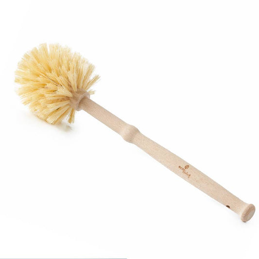 Natural Bristle Plastic Free Toilet Brush, Easy To Clean Vegan Cruelty Free Brush
