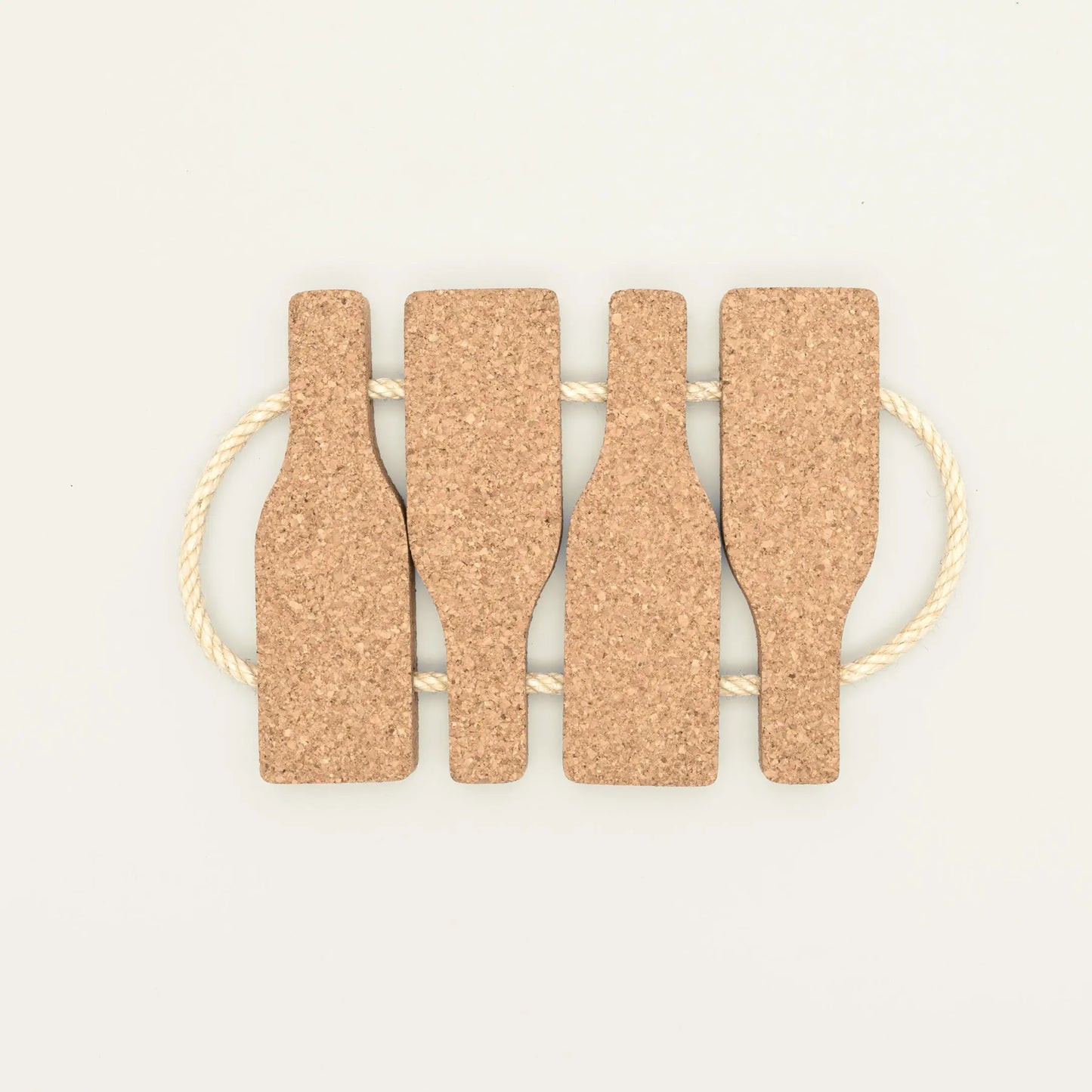 Natural Cork Bottles Trivet with Rope Handles