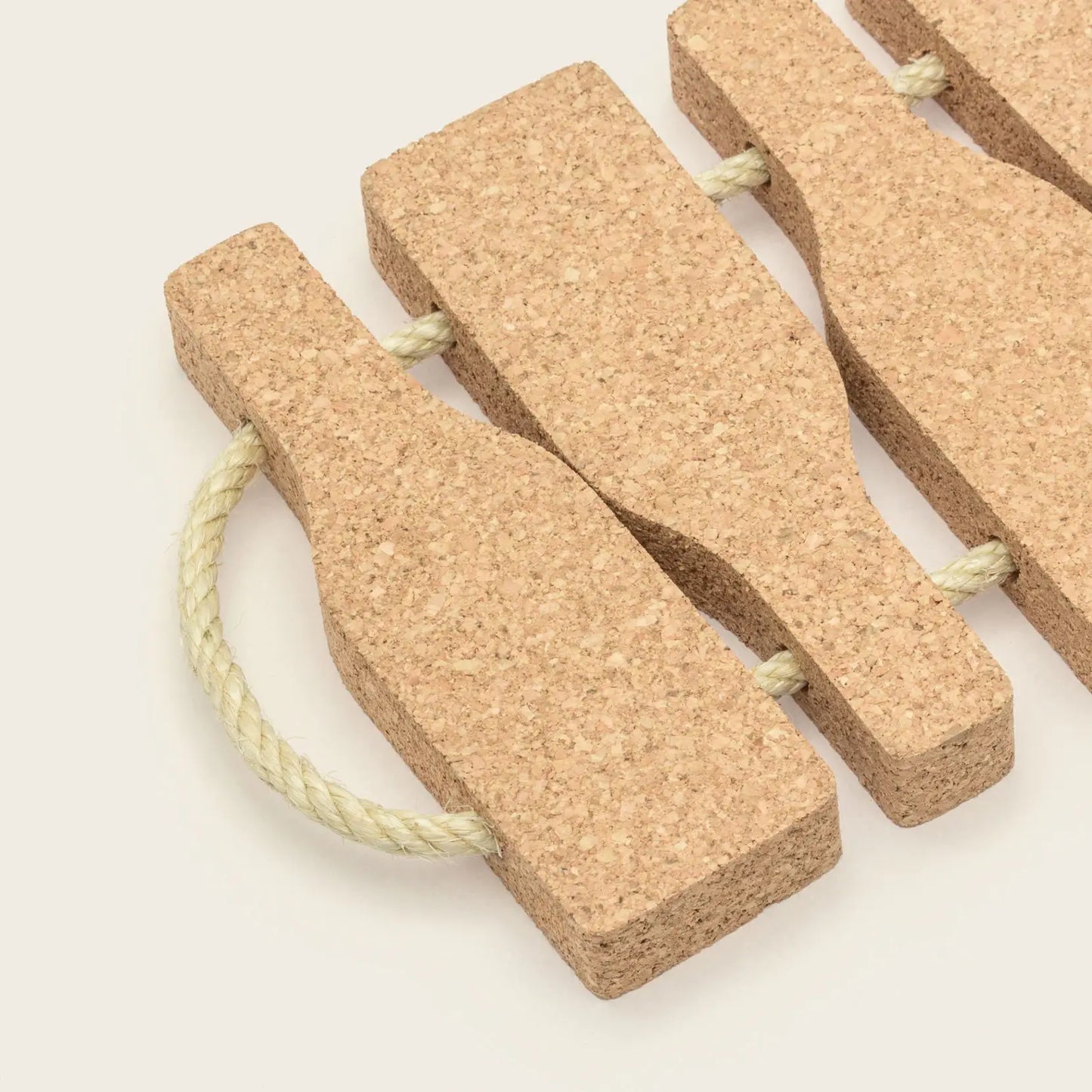 Natural Cork Bottles Trivet with Rope Handles
