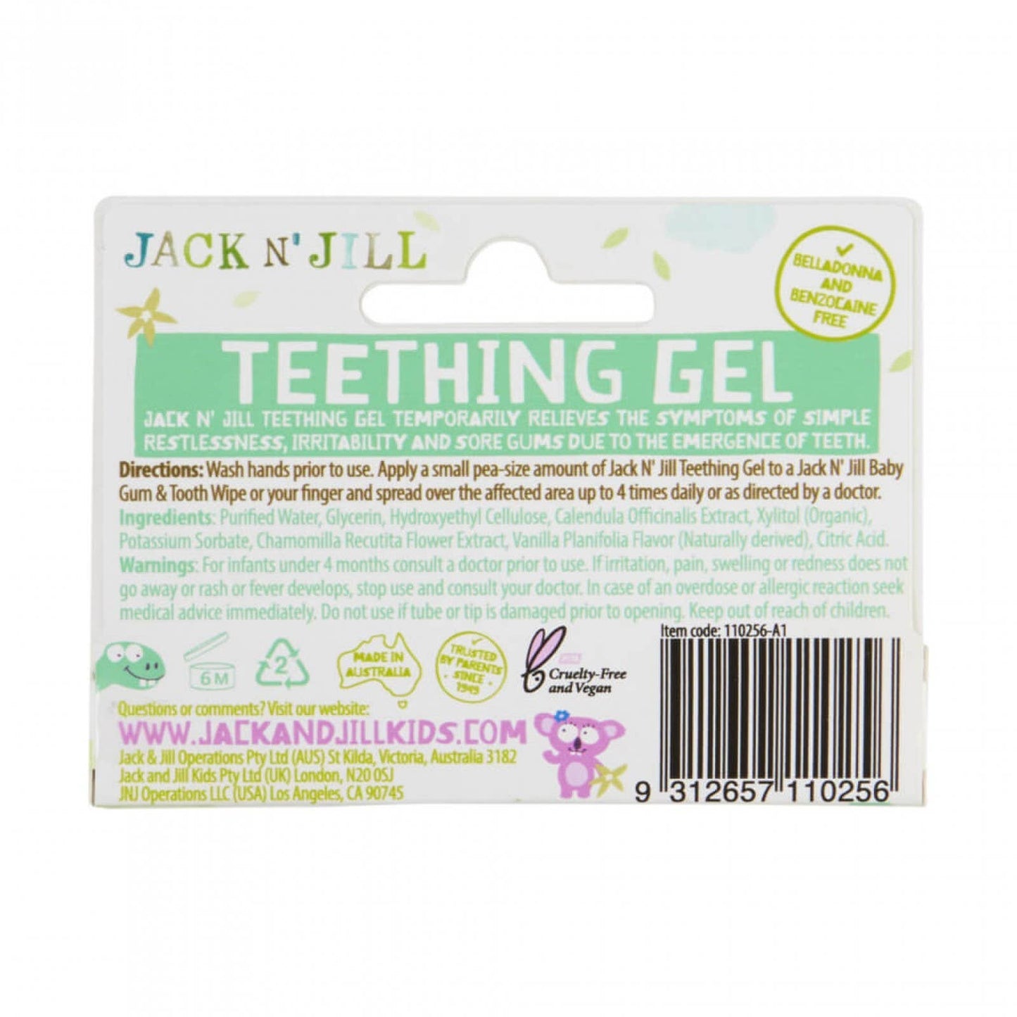 Natural Jack N' Jill Teething Gel