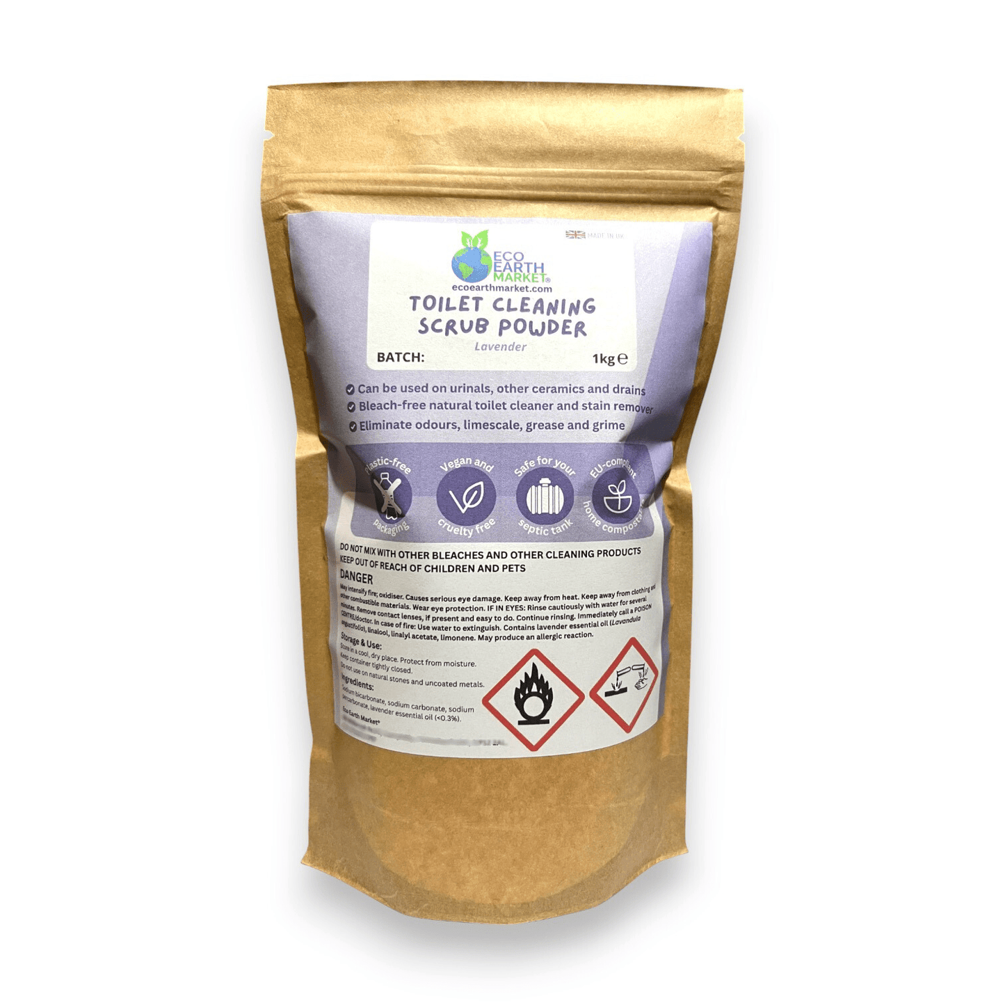 Natural Toilet Cleaning Powder with Essential Oil – Mineral-Based Formula - Choice of Scents
